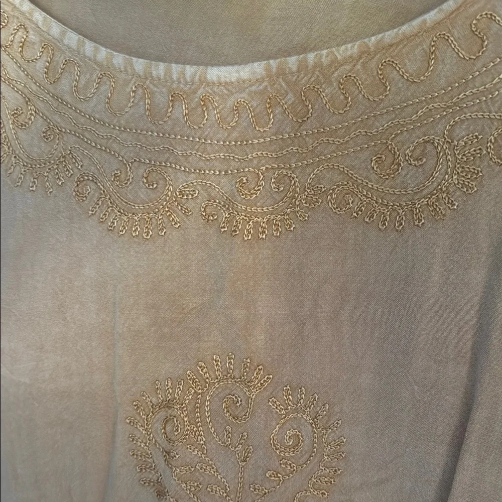 Gold Ruffled Embellished Blouse - Picture 4 of 5